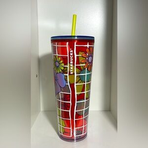 NWT Starbucks Summer 2024 Groovy Flower Power 24 oz. Tumbler